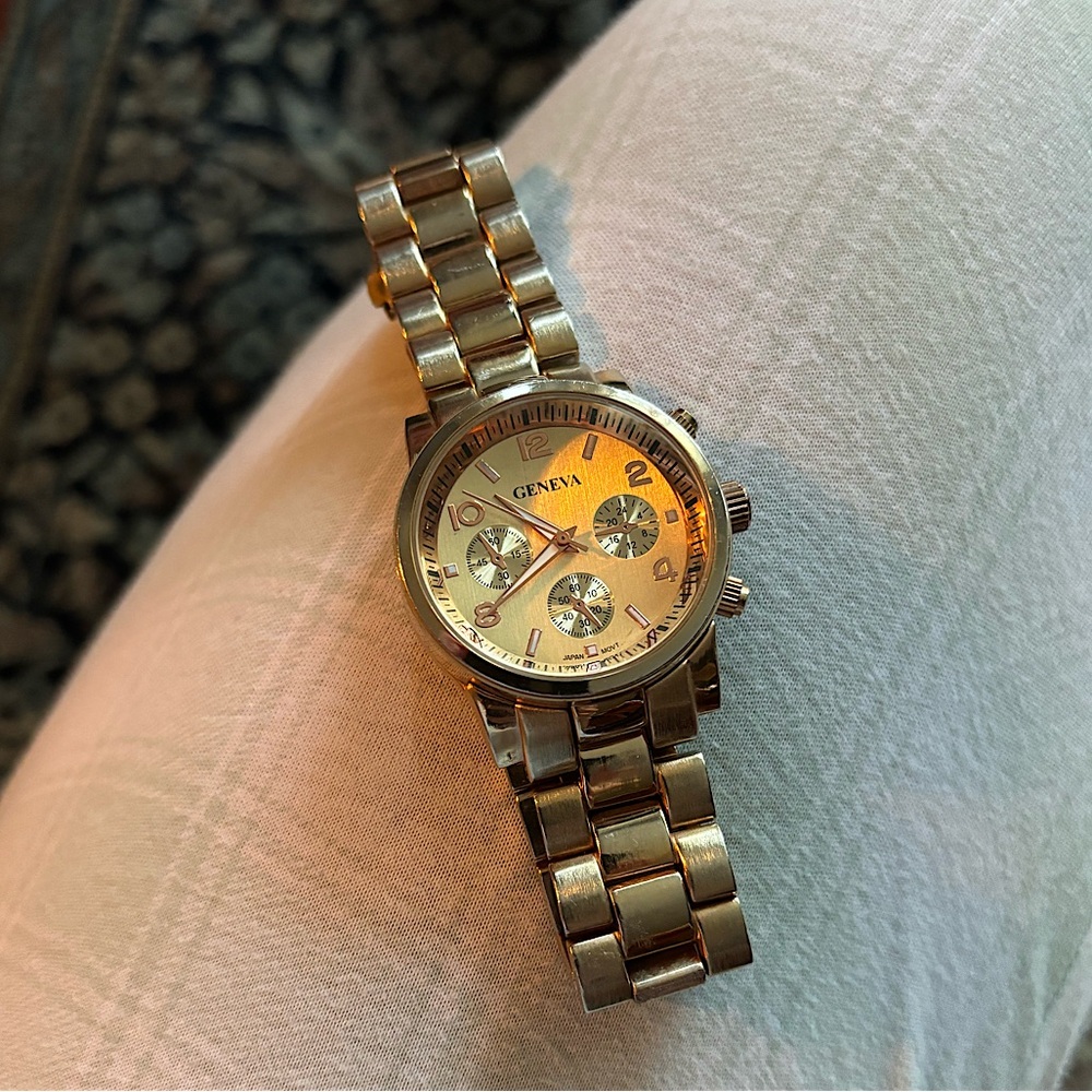 Geneva Gold Chain Link Watch